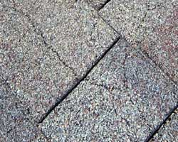 Cracked roofing shingles